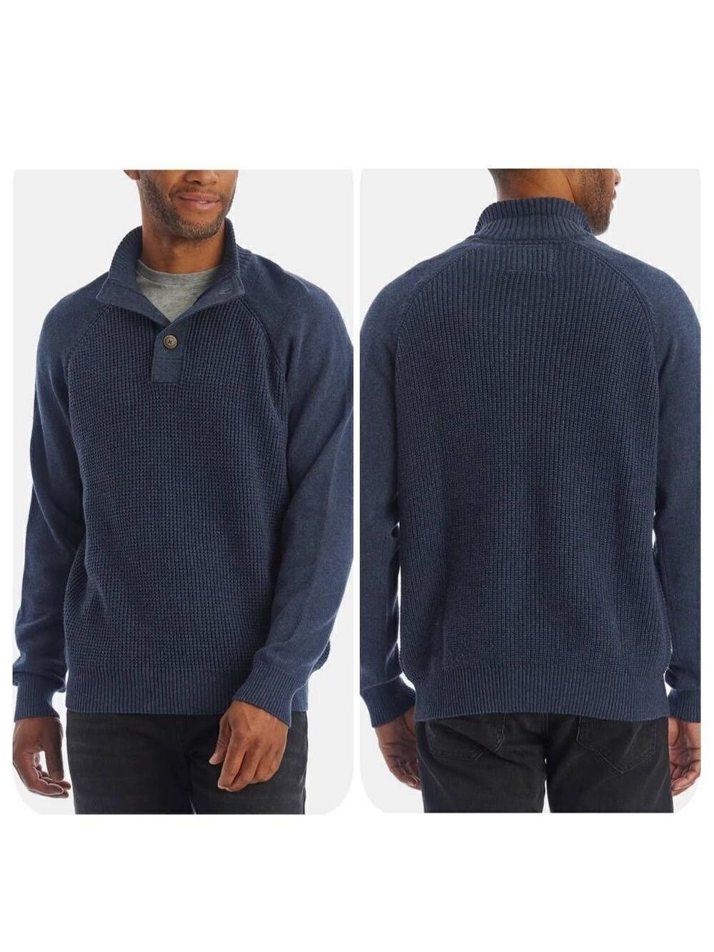 WEATHERPROOF Button Up Mock Neck Sweater Sz S